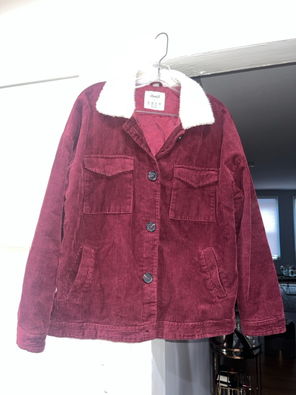 Burgundy corduroy coat